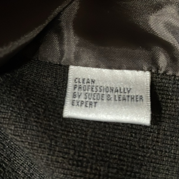 Lafayette 148 leather shell top with knit back in dark brown, size 12 - Picture 6 of 8